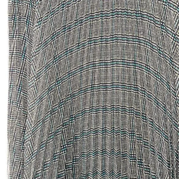 Grey Jason Wu Accordion Midi Skirt Womens Size 10 Lined Side Zipper Green Black - Picture 7 of 10